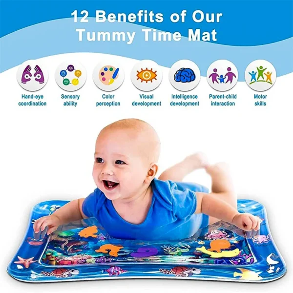 Infinno Inflatable Tummy Time Mat Premium Baby Water Play Mat for Infants and Toddlers Baby Toys - Playskul - Image 2