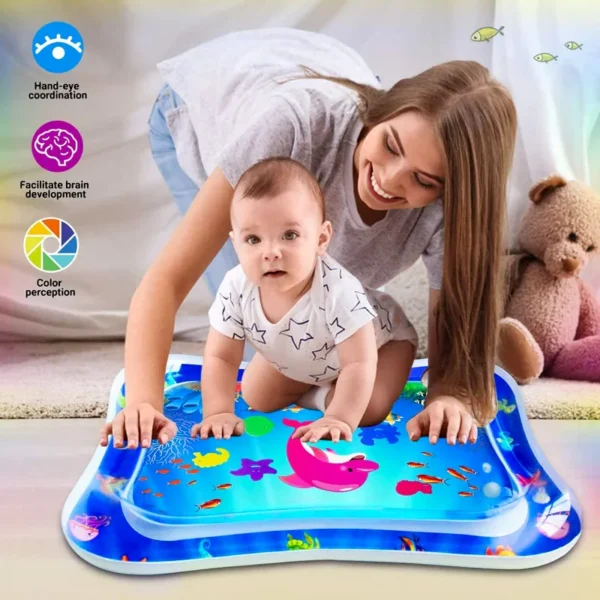 Infinno Inflatable Tummy Time Mat Premium Baby Water Play Mat for Infants and Toddlers Baby Toys - Playskul - Image 3